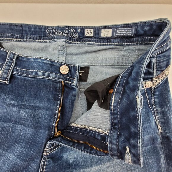 Miss Me Jeans Women's 33 Blue Chloe Boot Cut Damage on right hip see pics - Picture 8 of 16
